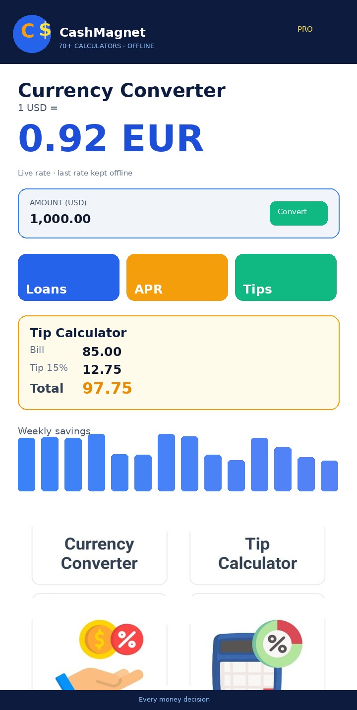 CashMagnet app home screen